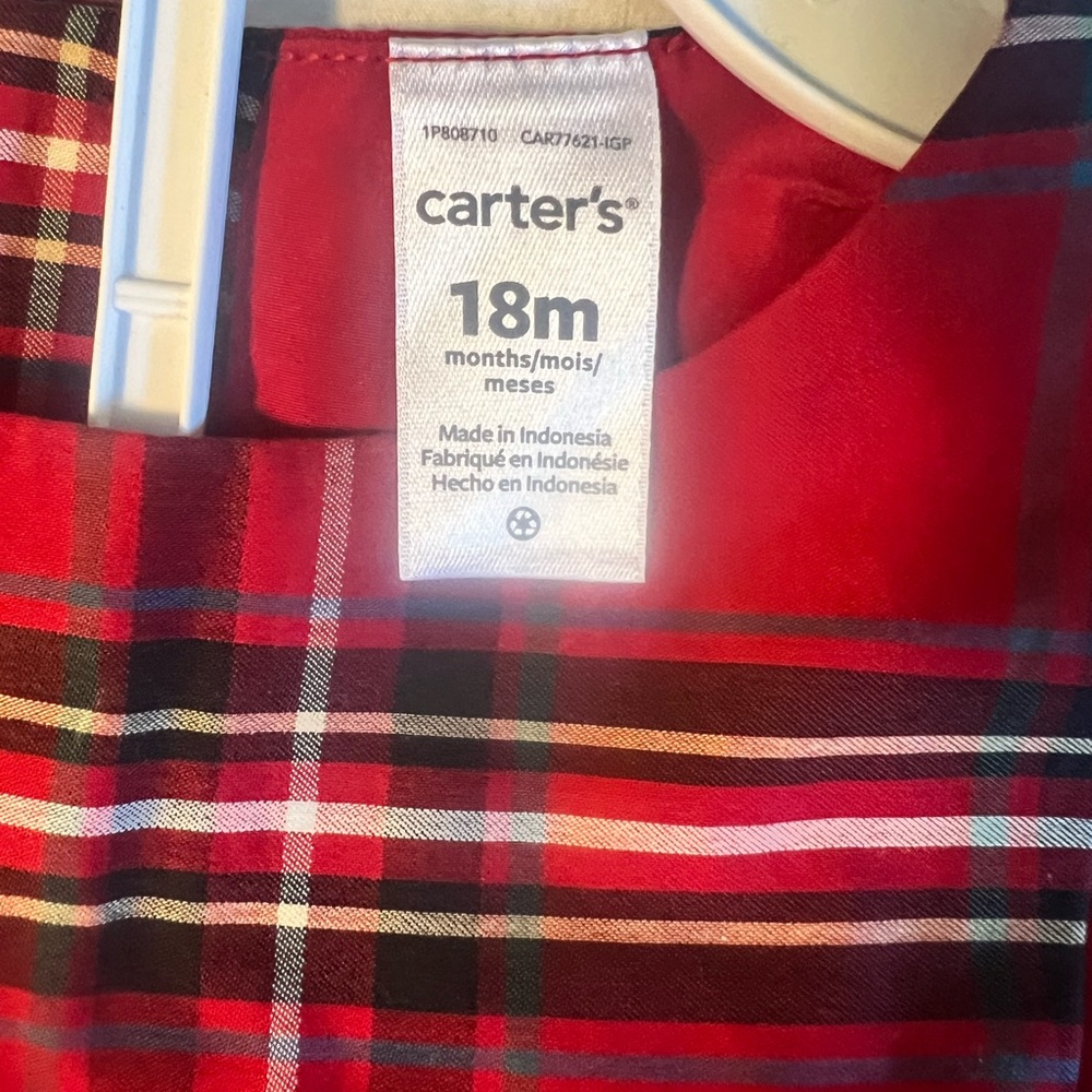 Carter's Red and Black Plaid Baby Dress
